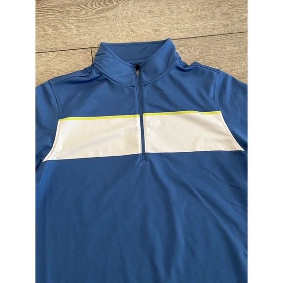 Footjoy 1/4 Zip Sweater Pullover Mens Large Blue Golf Sweater Casual Preppy - Picture 3 of 8